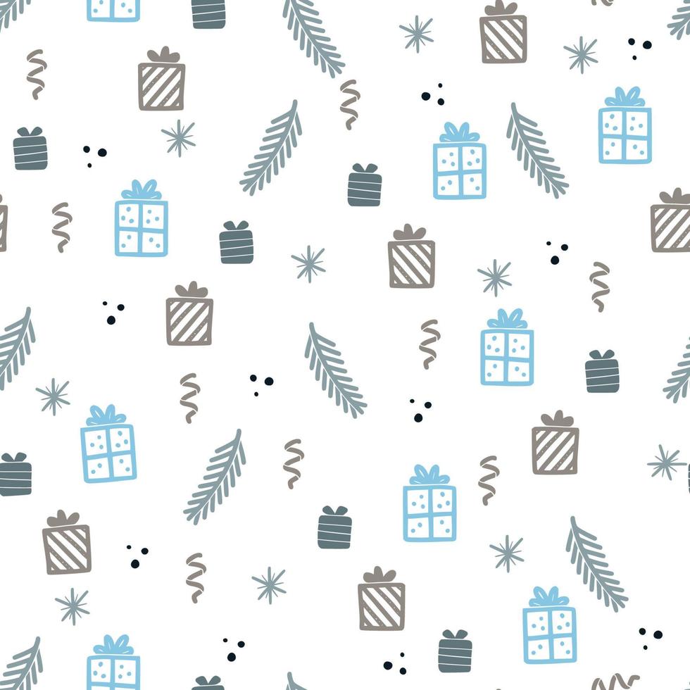 Christmas gift box seamless pattern vector