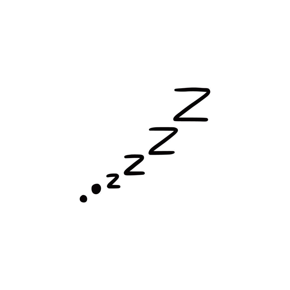 dormir zzzz doodle conjunto de símbolos. vector