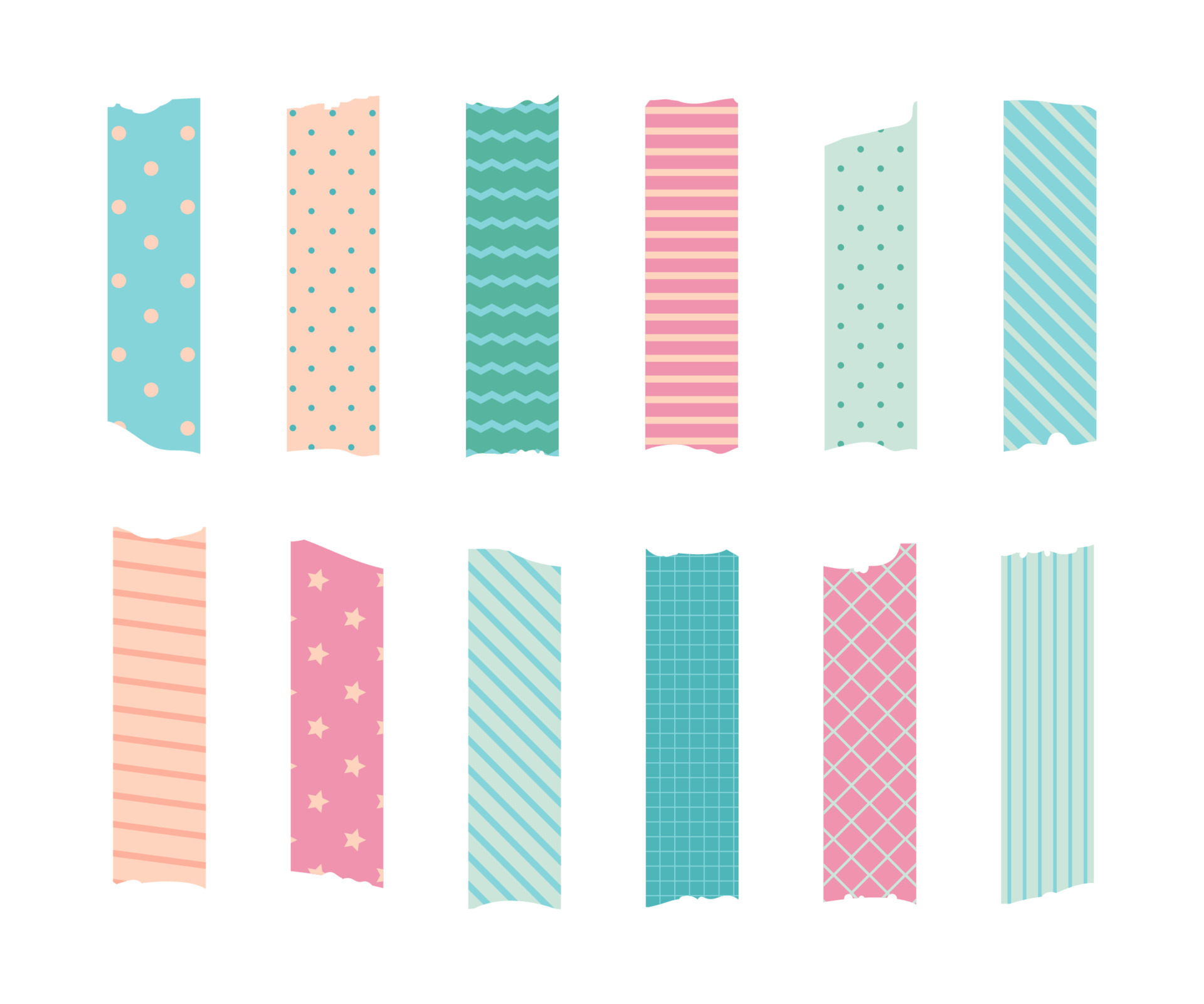 Simple Cute Washi Tape Set, Cute Hand Drawing Washi Tape Set, Washi Tape  Vector Soft Color, Washi Tape PNG Transparent Clipart Image and PSD File  for Free Download