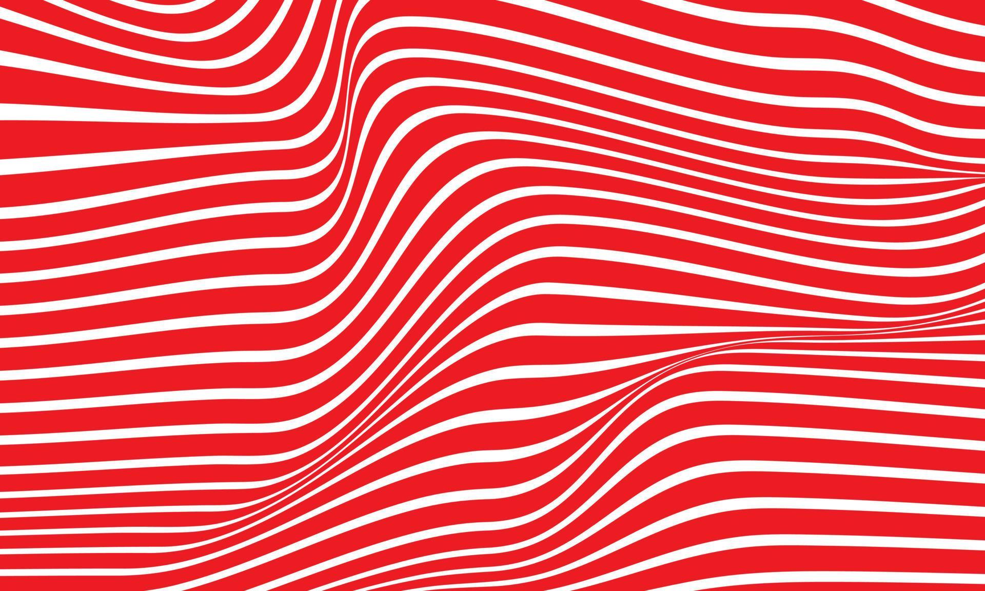 Abstract stripe background in red and white with wavy lines pattern