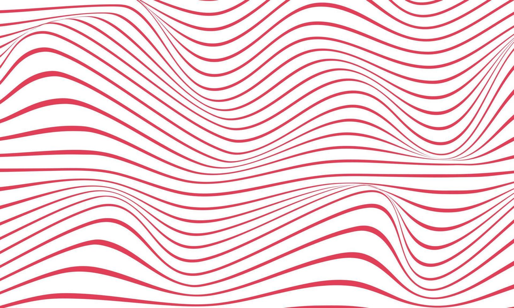 Abstract stripe background in red and white with wavy lines pattern. vector