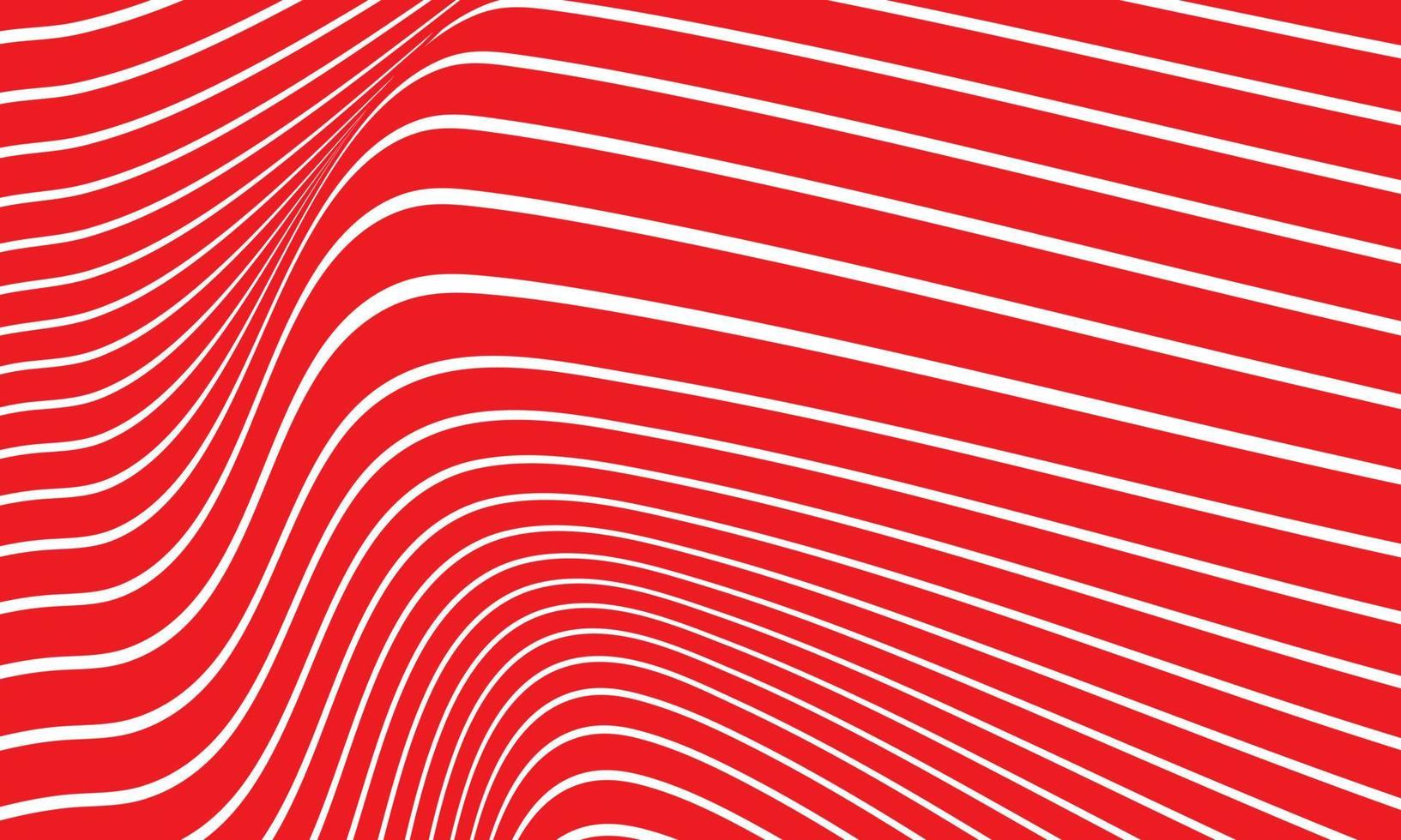 Abstract stripe background in red and white with wavy lines pattern. vector