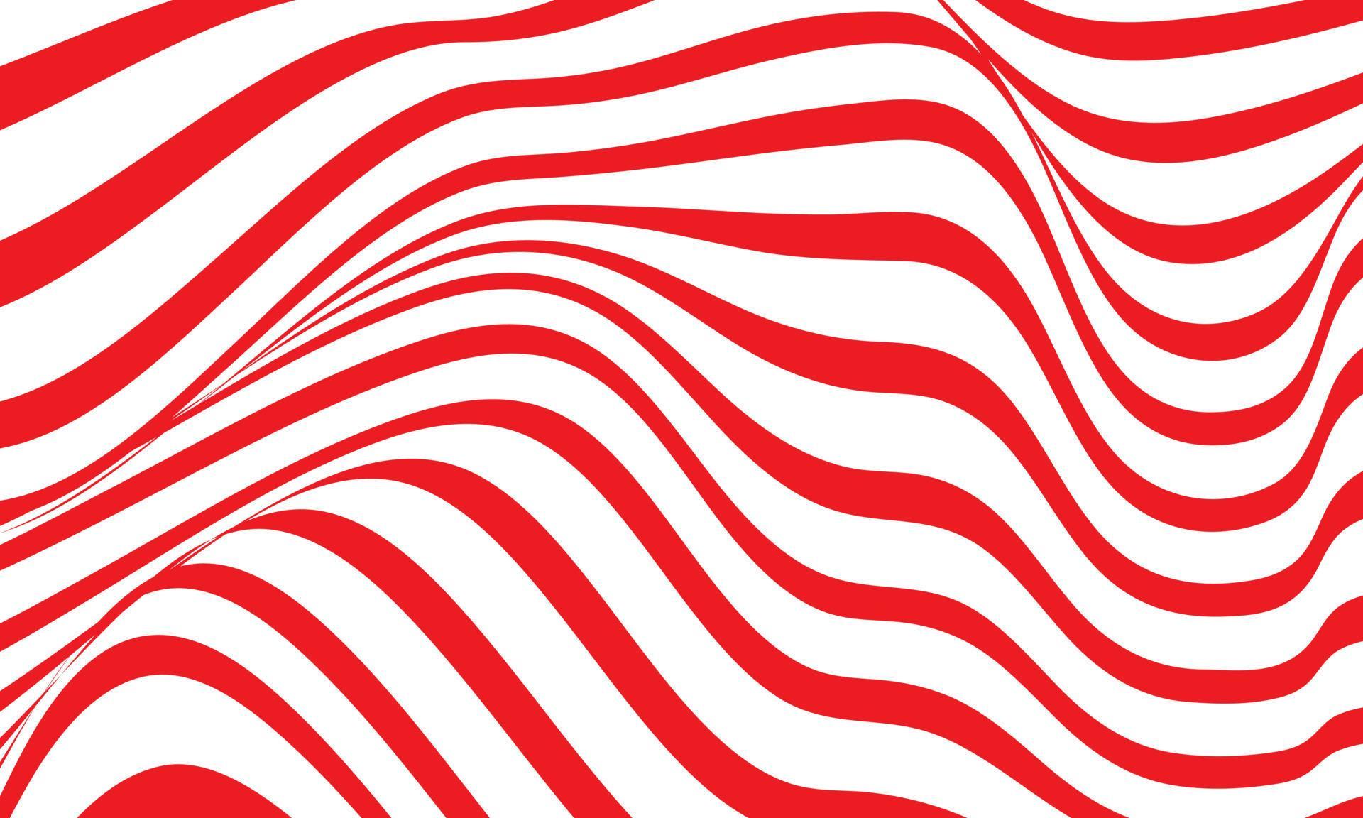 Abstract stripe background in red and white with wavy lines pattern