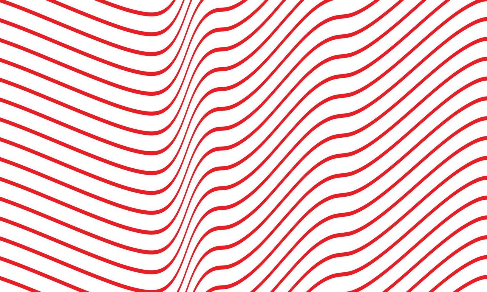 Abstract stripe background in red and white with wavy lines pattern. vector