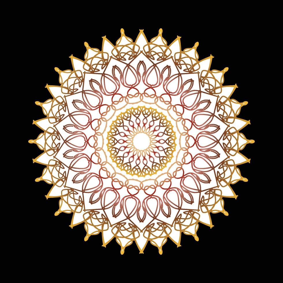 Patrón circular en forma de mandala con flor para decoración de tatuaje de mandala de henna. vector