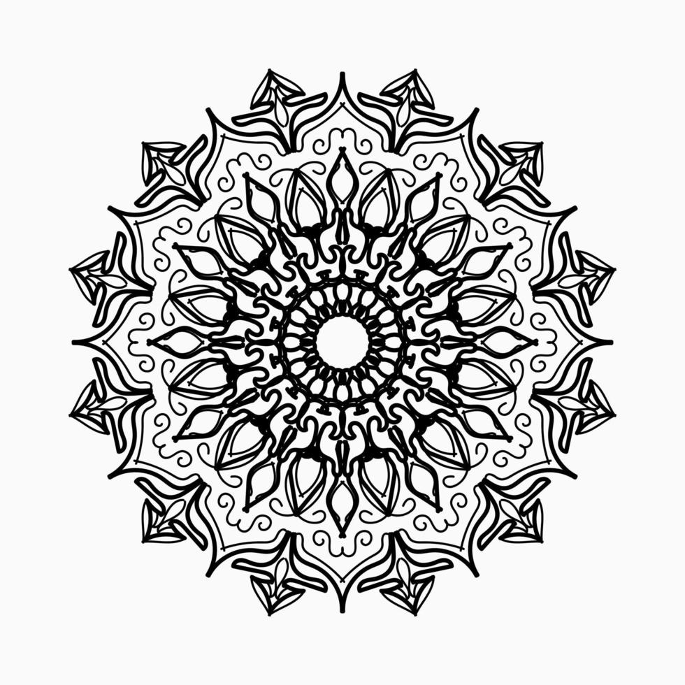 Patrón circular en forma de mandala con flor para decoración de tatuaje de mandala de henna. vector