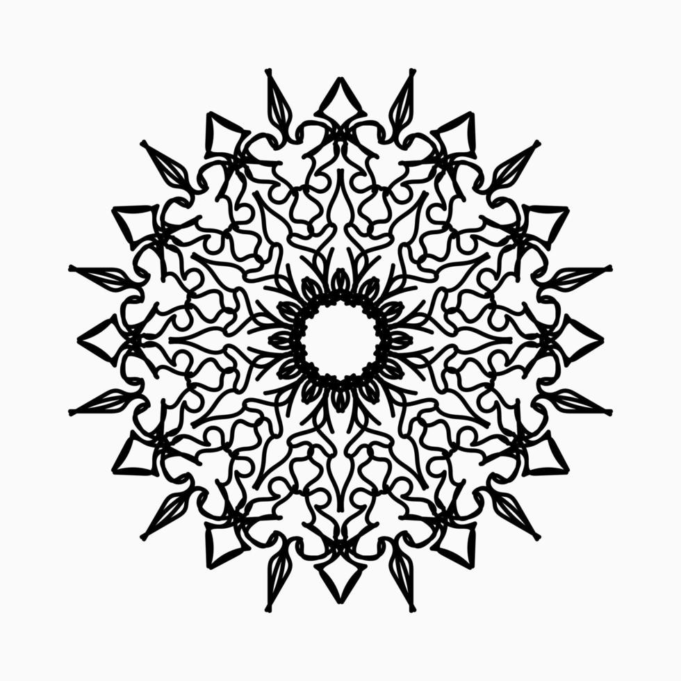 Circular pattern in the form of mandala with flower for henna mandala tattoo decoration. vector