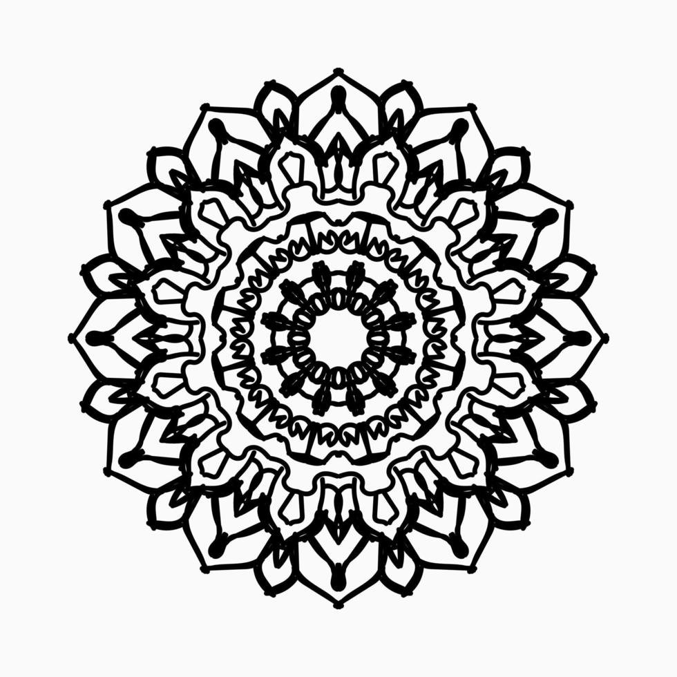 Patrón circular en forma de mandala con flor para decoración de tatuaje de mandala de henna. vector