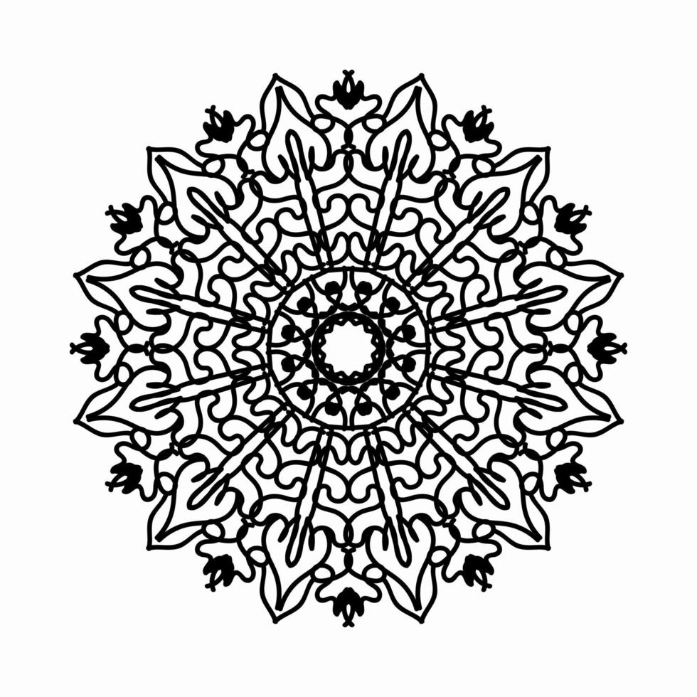 Patrón circular en forma de mandala con flor para decoración de tatuaje de mandala de henna. vector