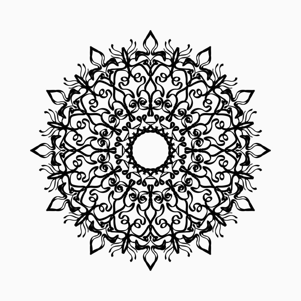 Patrón circular en forma de mandala con flor para decoración de tatuaje de mandala de henna. vector