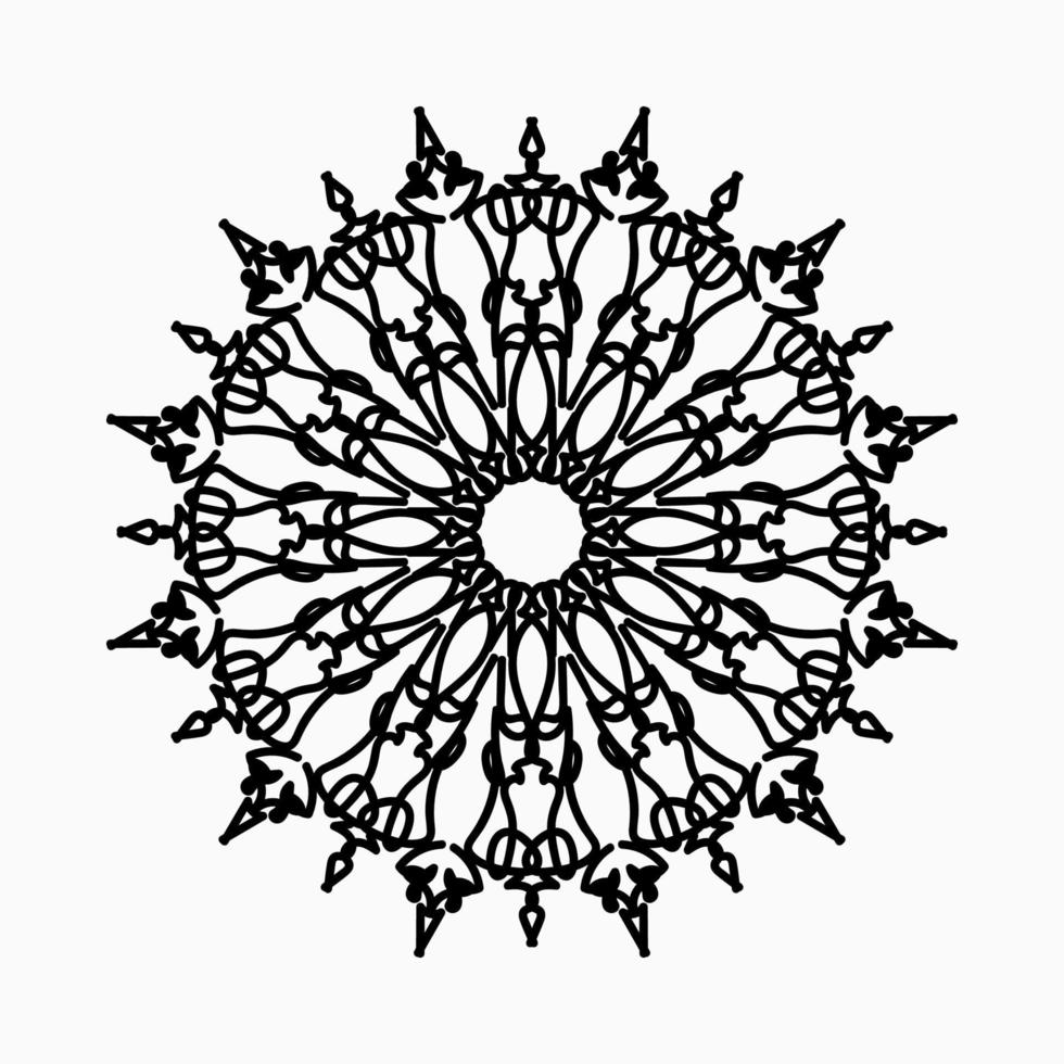 Circular pattern in the form of mandala with flower for henna mandala tattoo decoration. vector