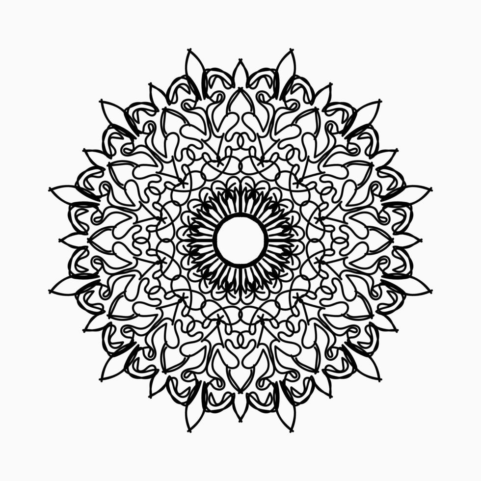 Patrón circular en forma de mandala con flor para decoración de tatuaje de mandala de henna. vector