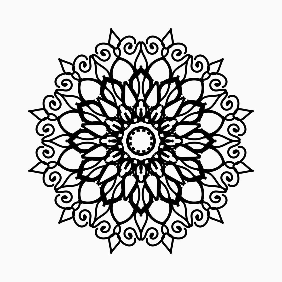 Circular pattern in the form of mandala with flower for henna mandala tattoo decoration. vector