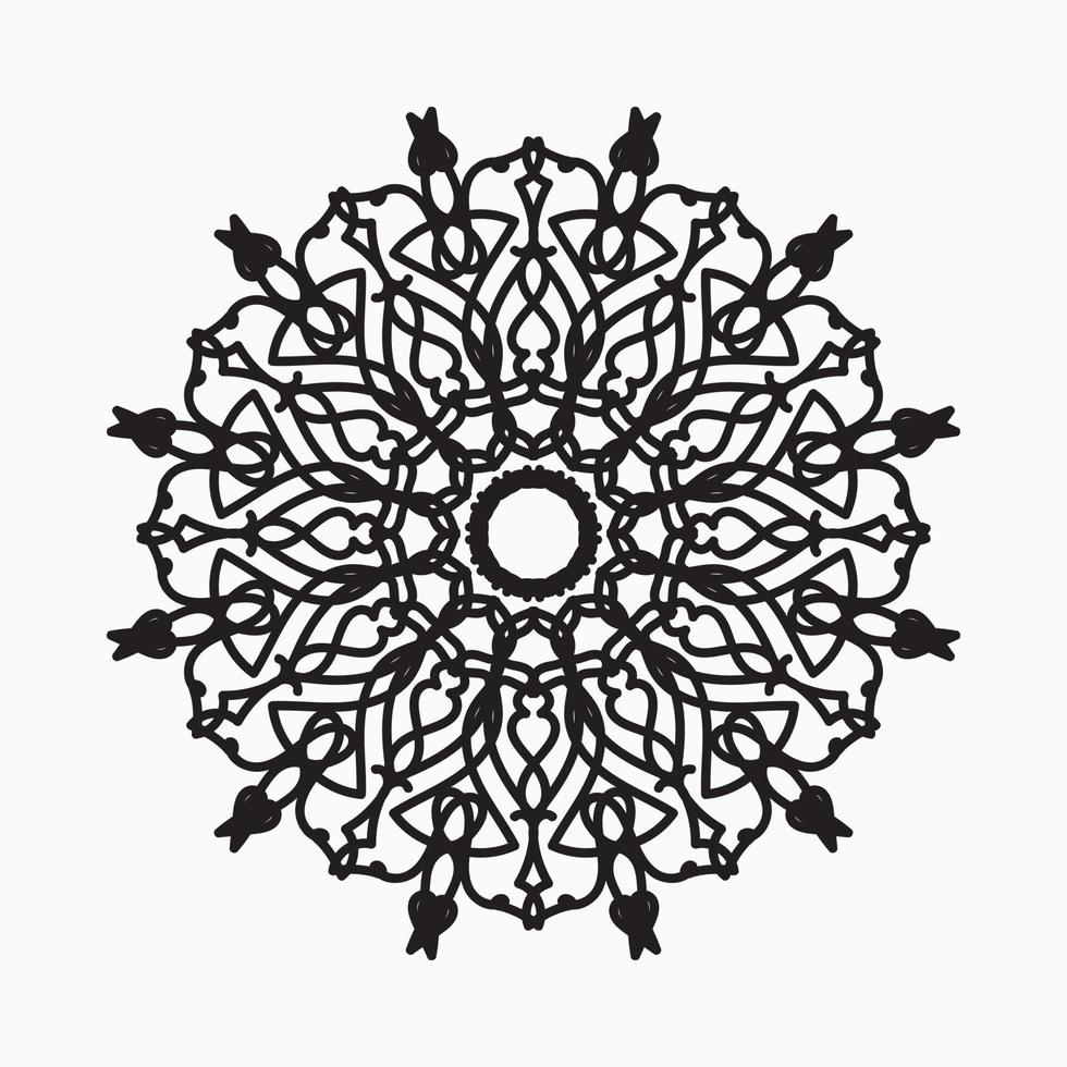 Patrón circular en forma de mandala con flor para decoración de tatuaje de mandala de henna. vector