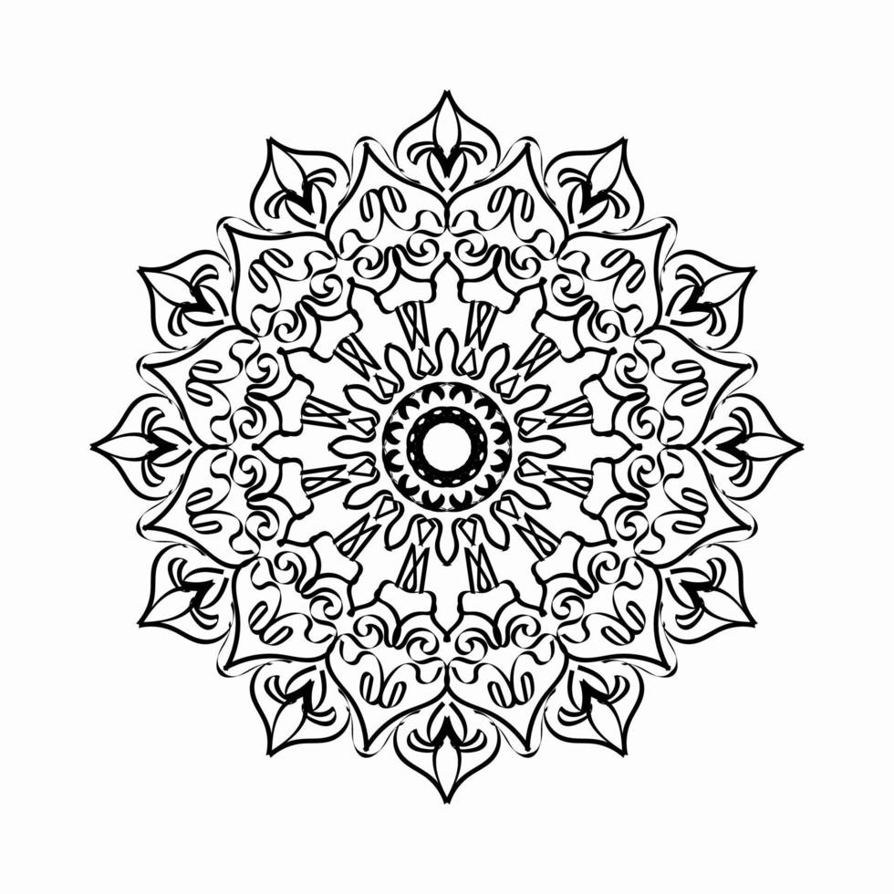 Circular pattern in the form of mandala with flower for henna mandala tattoo decoration. vector