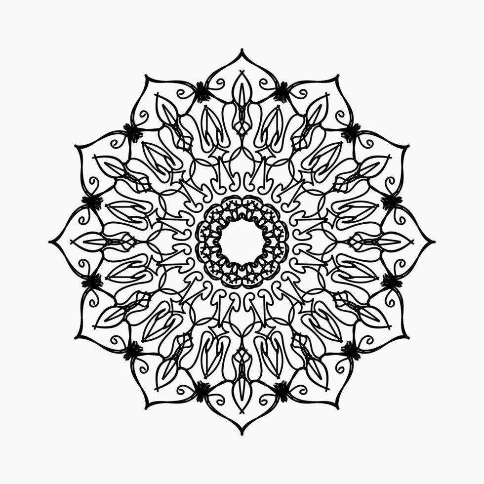 Circular pattern in the form of mandala with flower for henna mandala tattoo decoration. vector