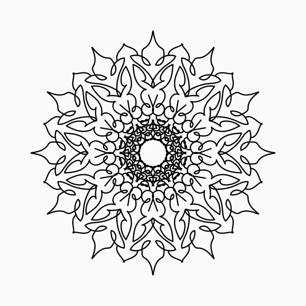 Patrón circular en forma de mandala con flor para decoración de tatuaje de mandala de henna. vector