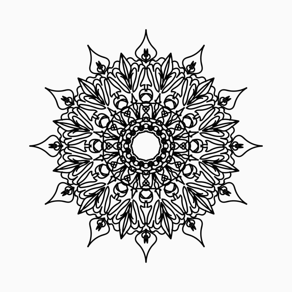 Circular pattern in the form of mandala with flower for henna mandala tattoo decoration. vector