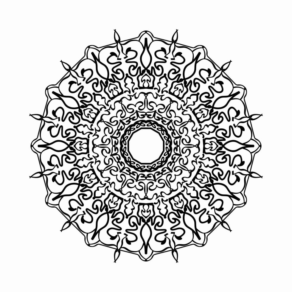 Circular pattern in the form of mandala with flower for henna mandala tattoo decoration. vector