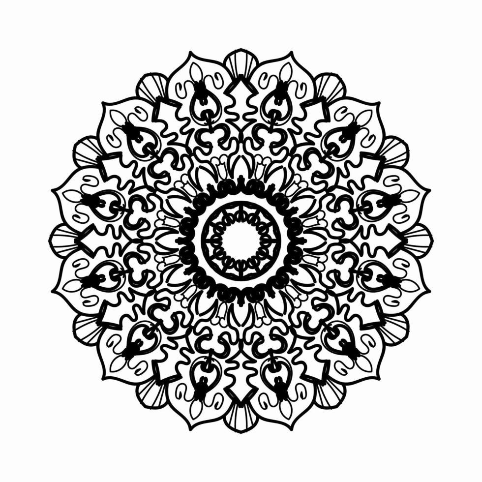 Patrón circular en forma de mandala con flor para decoración de tatuaje de mandala de henna. vector