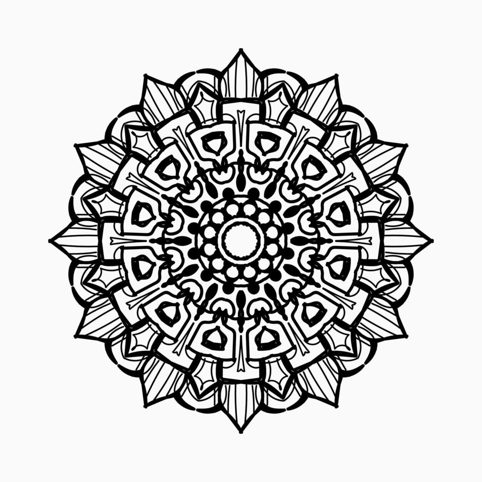 Patrón circular en forma de mandala con flor para decoración de tatuaje de mandala de henna. vector