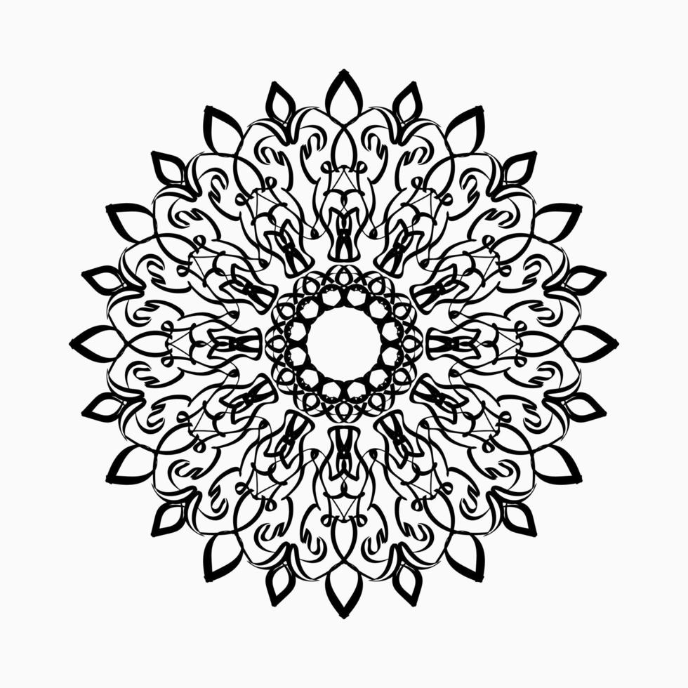 Circular pattern in the form of mandala with flower for henna mandala tattoo decoration. vector