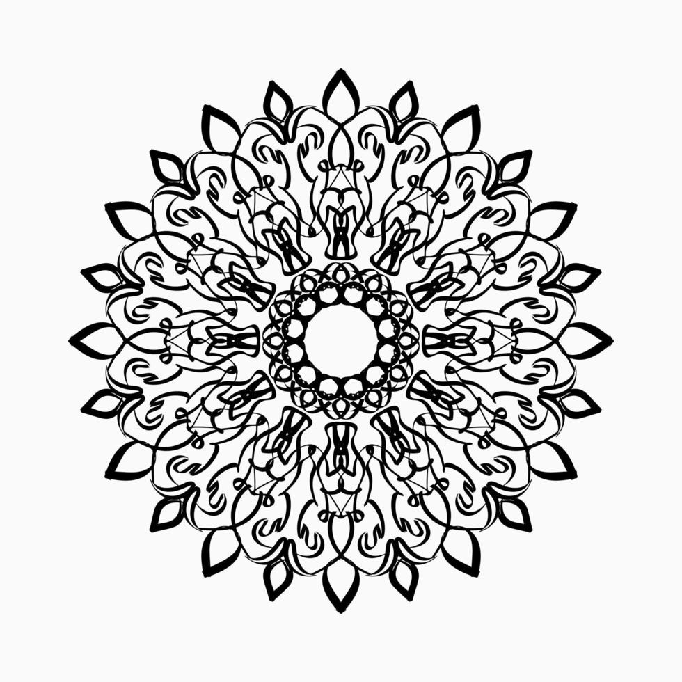 Patrón circular en forma de mandala con flor para decoración de tatuaje de mandala de henna. vector