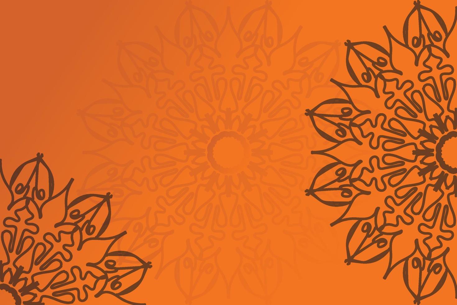 Beautiful vector hand drawn indian ornament mandala on background style.