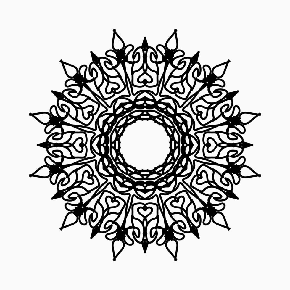 Patrón circular en forma de mandala con flor para decoración de tatuaje de mandala de henna. vector