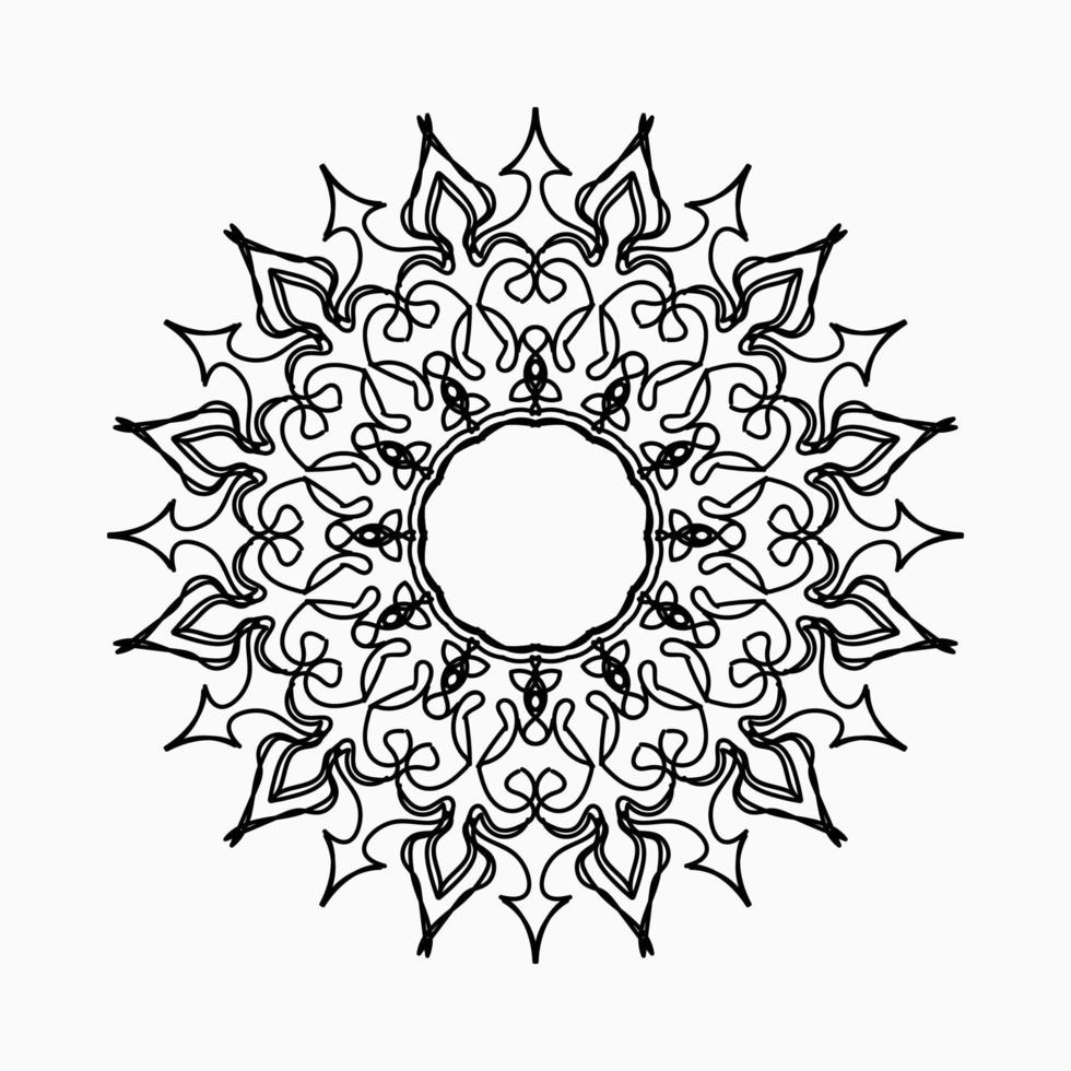 Circular pattern in the form of mandala with flower for henna mandala tattoo decoration. vector