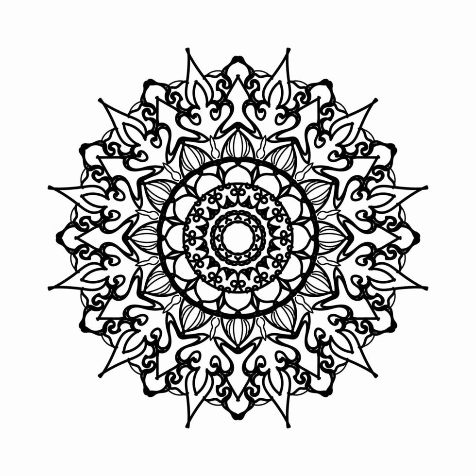 Circular pattern in the form of mandala with flower for henna mandala tattoo decoration. vector