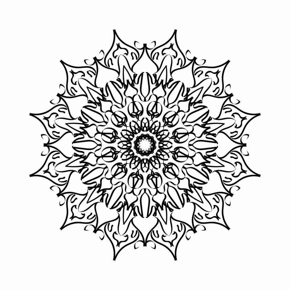 Patrón circular en forma de mandala con flor para decoración de tatuaje de mandala de henna. vector