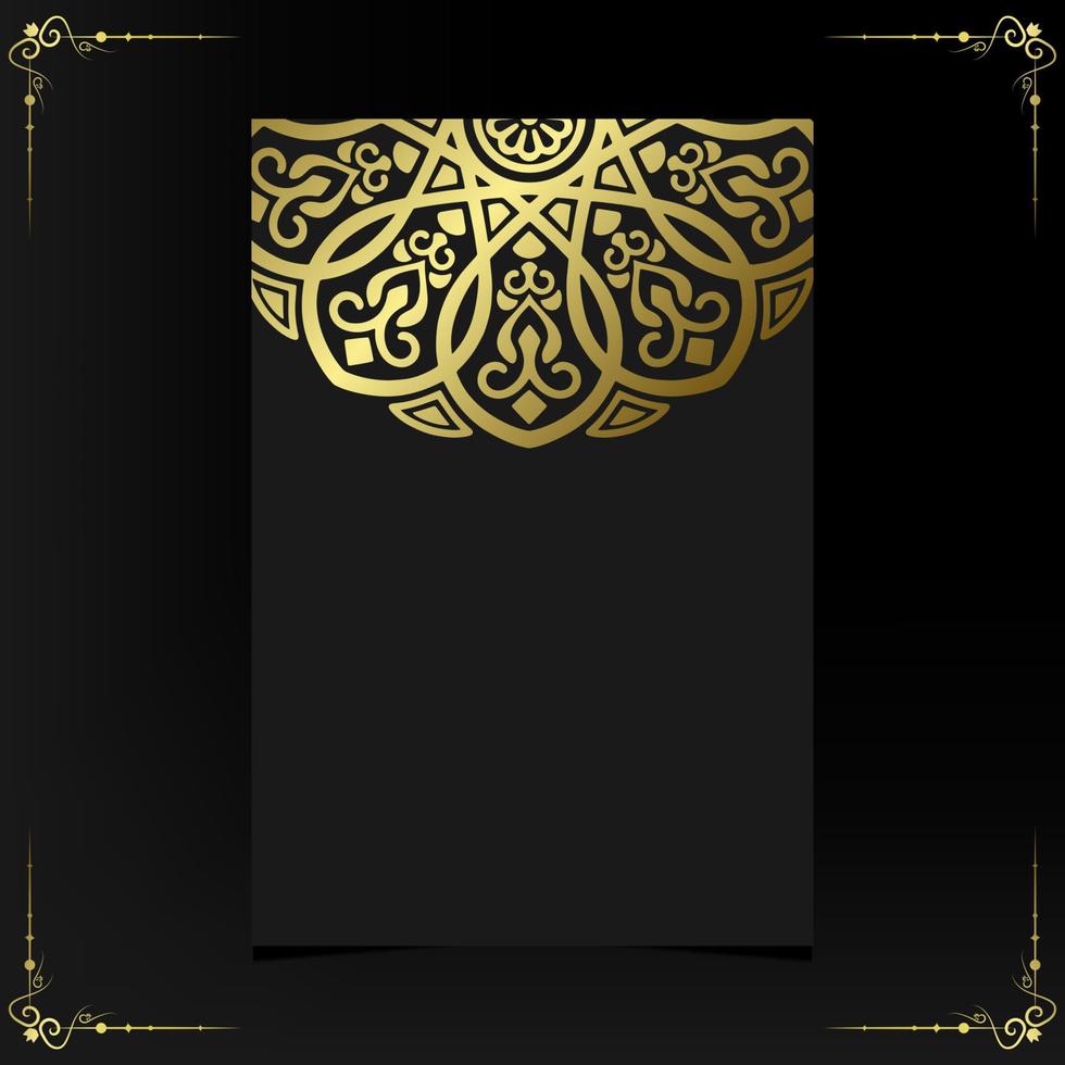 Luxury gold mandala ornate background for wedding invitation, book cover vector