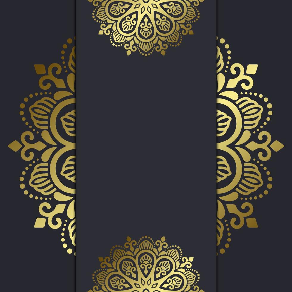 Luxury gold mandala ornate background for wedding invitation, book cover vector