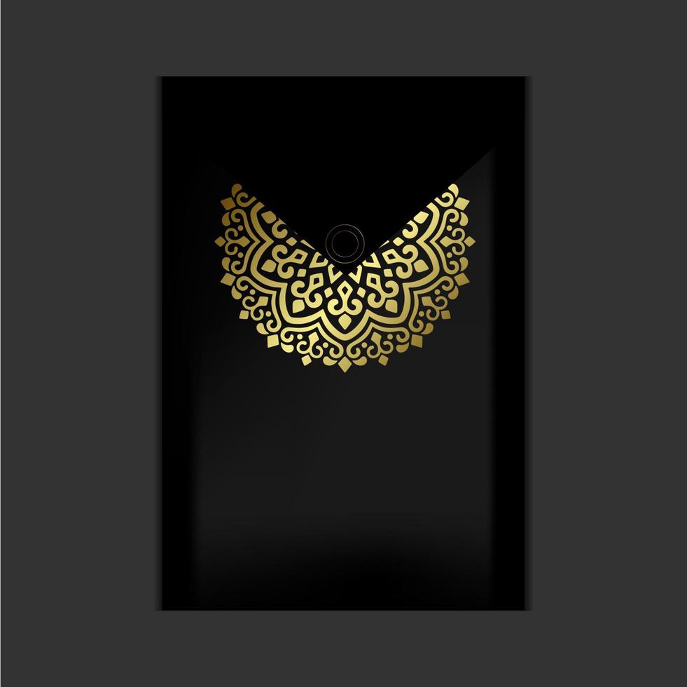 Luxury gold mandala ornate background for wedding invitation, book cover vector