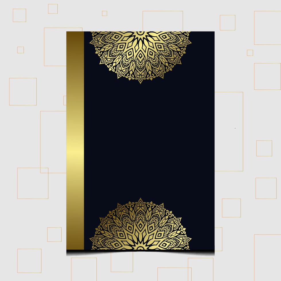 Luxury gold mandala ornate background for wedding invitation, book cover vector