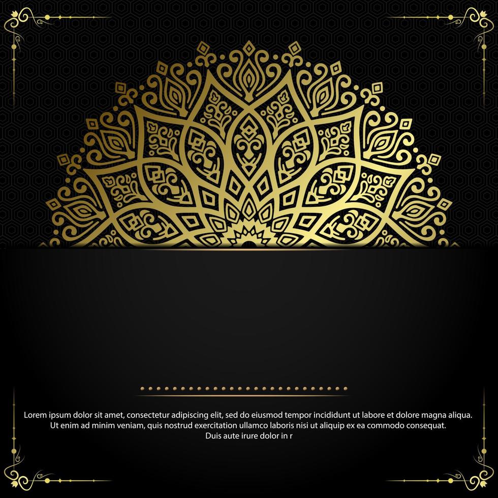 Luxury gold mandala ornate background for wedding invitation, book cover vector