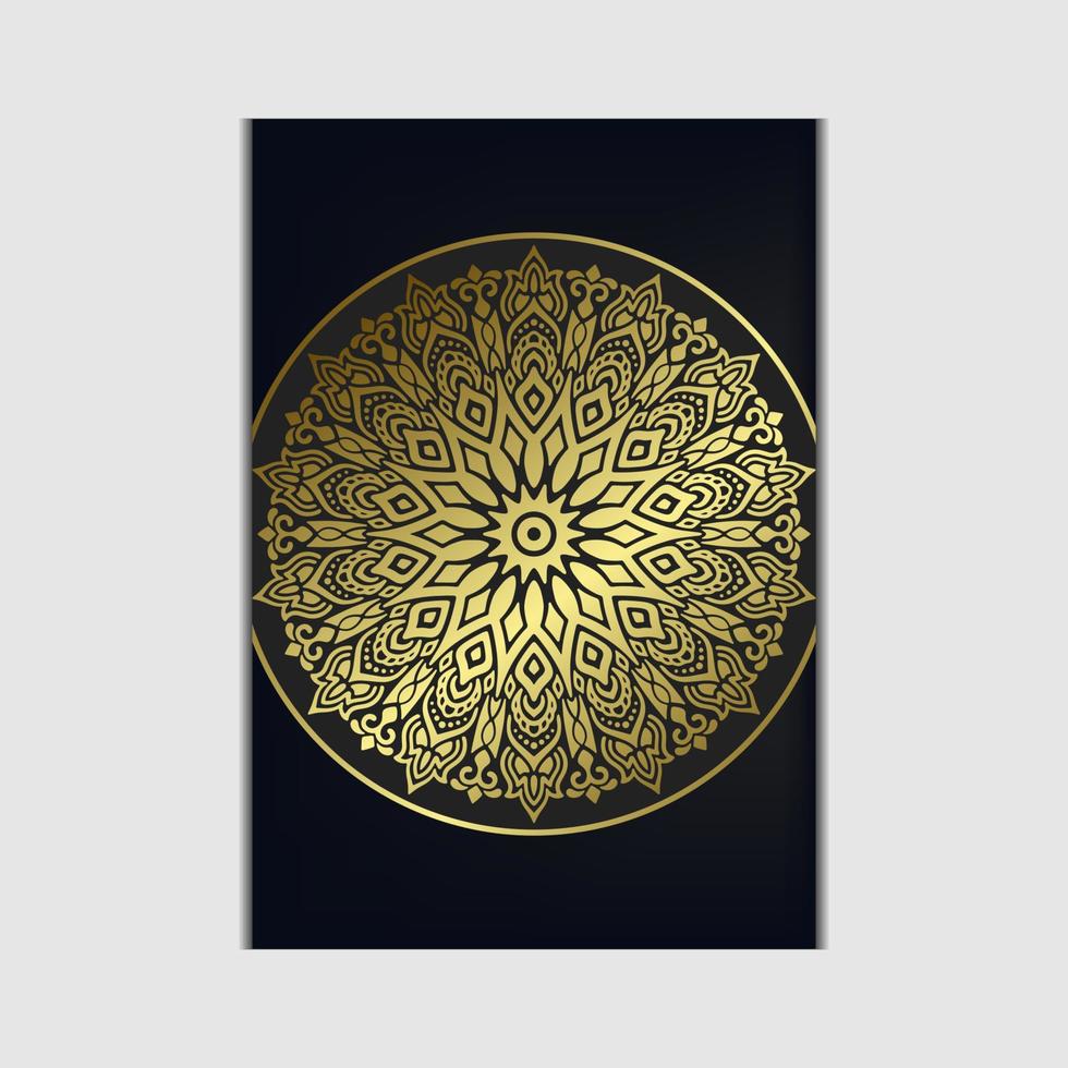 Luxury gold mandala ornate background for wedding invitation, book cover vector