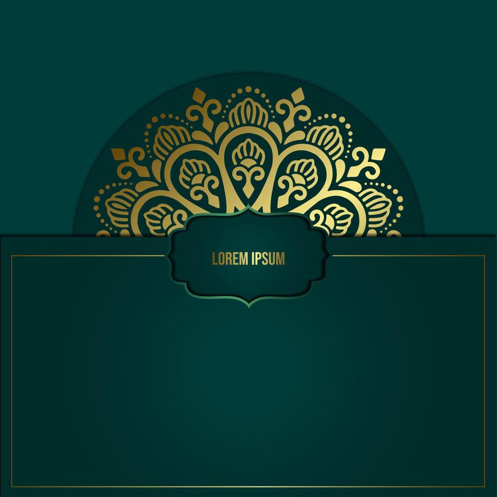 Luxury gold mandala ornate background for wedding invitation, book cover vector