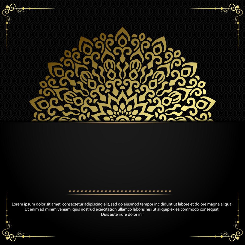 Luxury gold mandala ornate background for wedding invitation, book cover vector