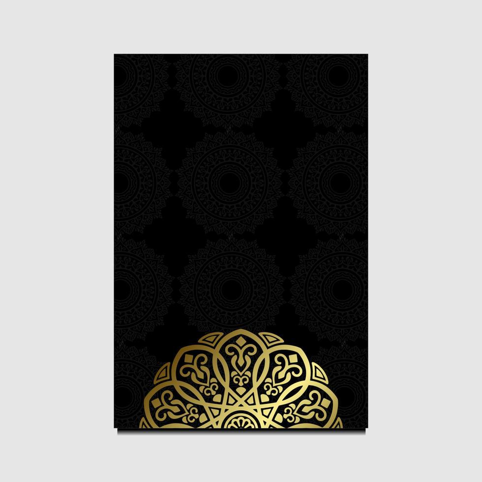 Luxury gold mandala ornate background for wedding invitation, book cover vector