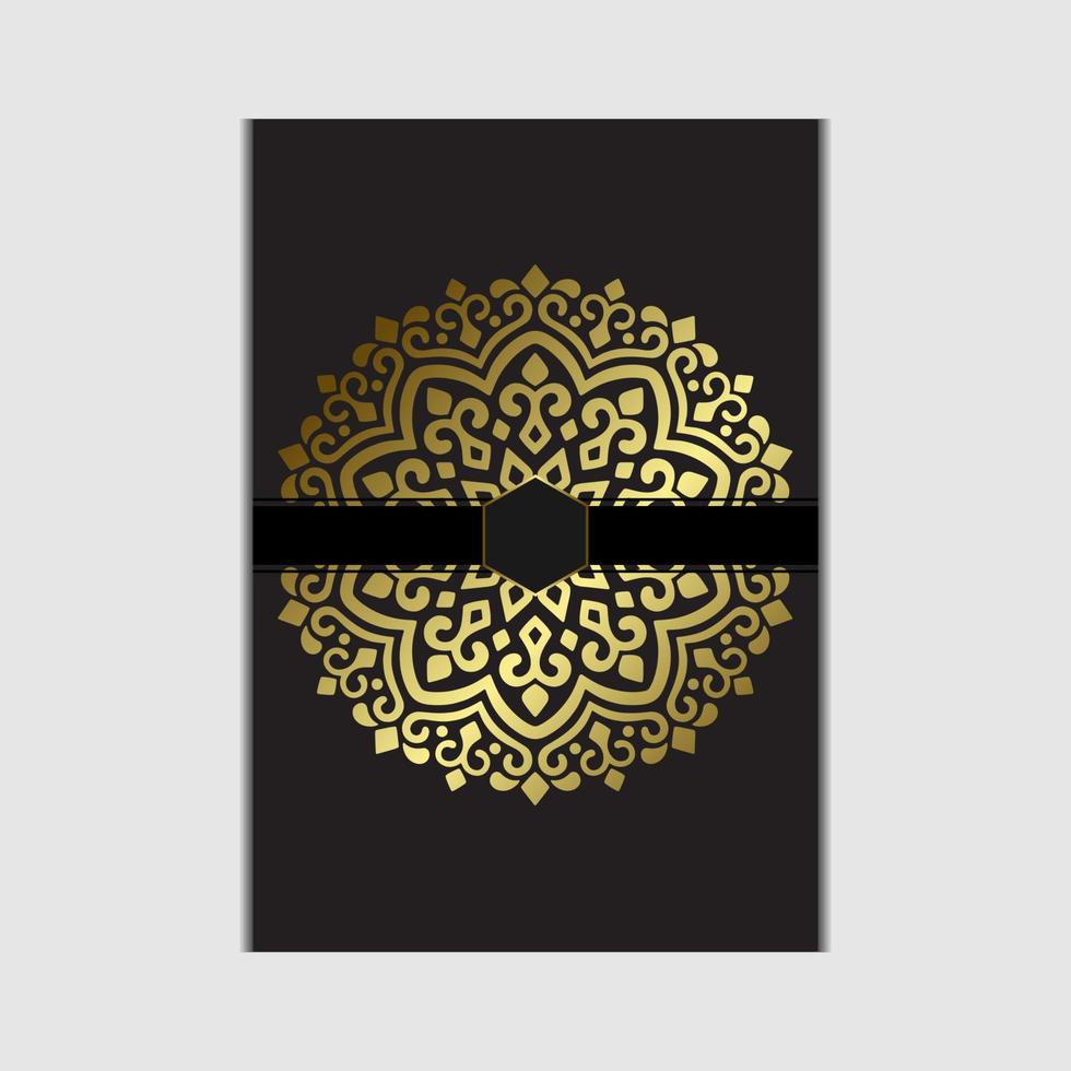 Luxury gold mandala ornate background for wedding invitation, book cover vector