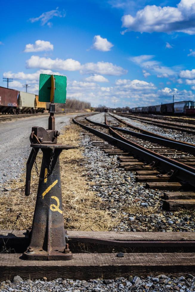 Rail road detail during a hot sping day in Farnam. photo