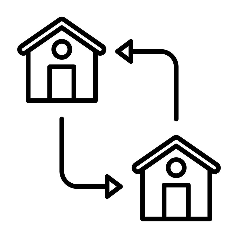 House Exchange Line Icon vector