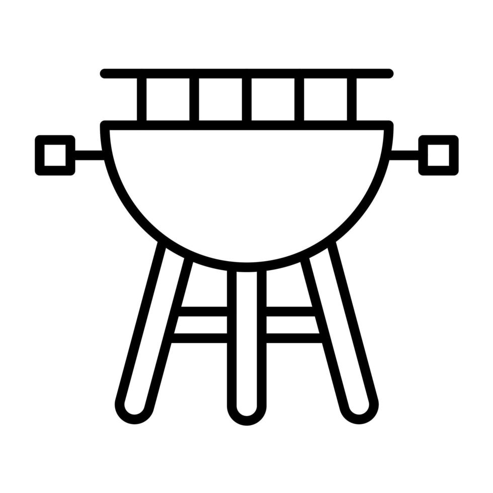 BBQ Grill Line Icon vector