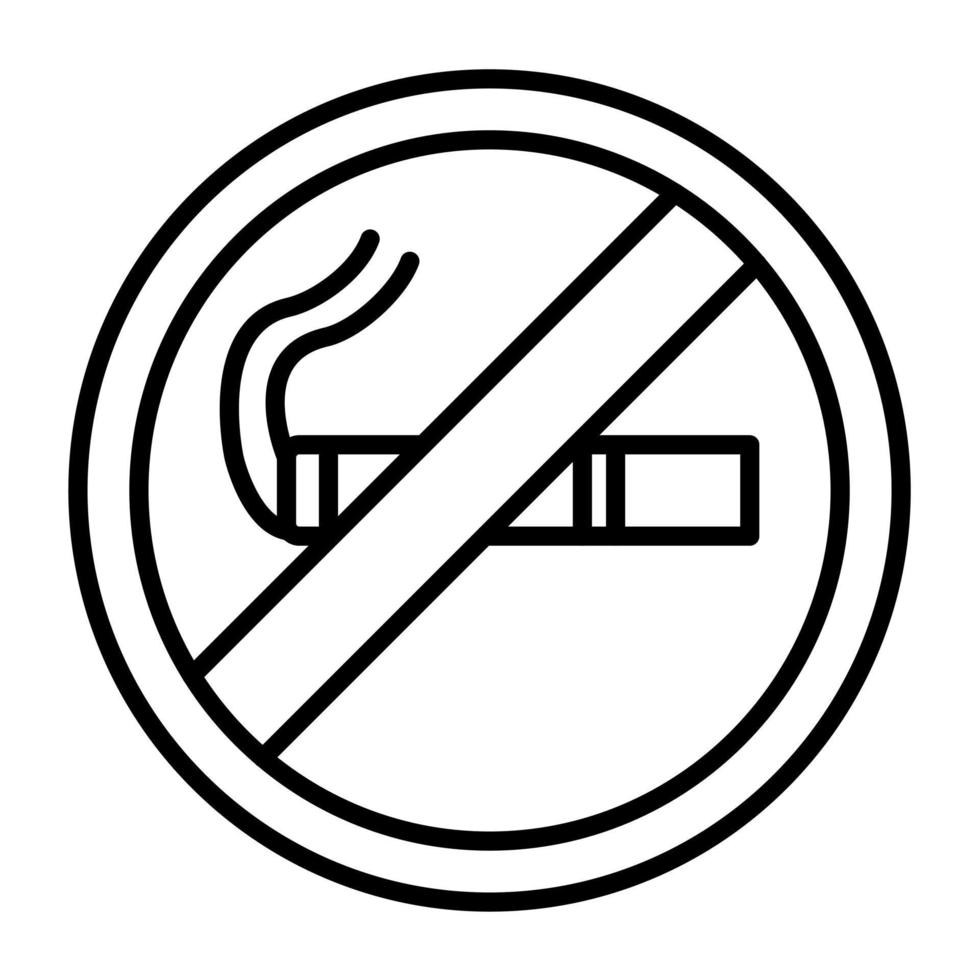 No Smoking Line Icon vector