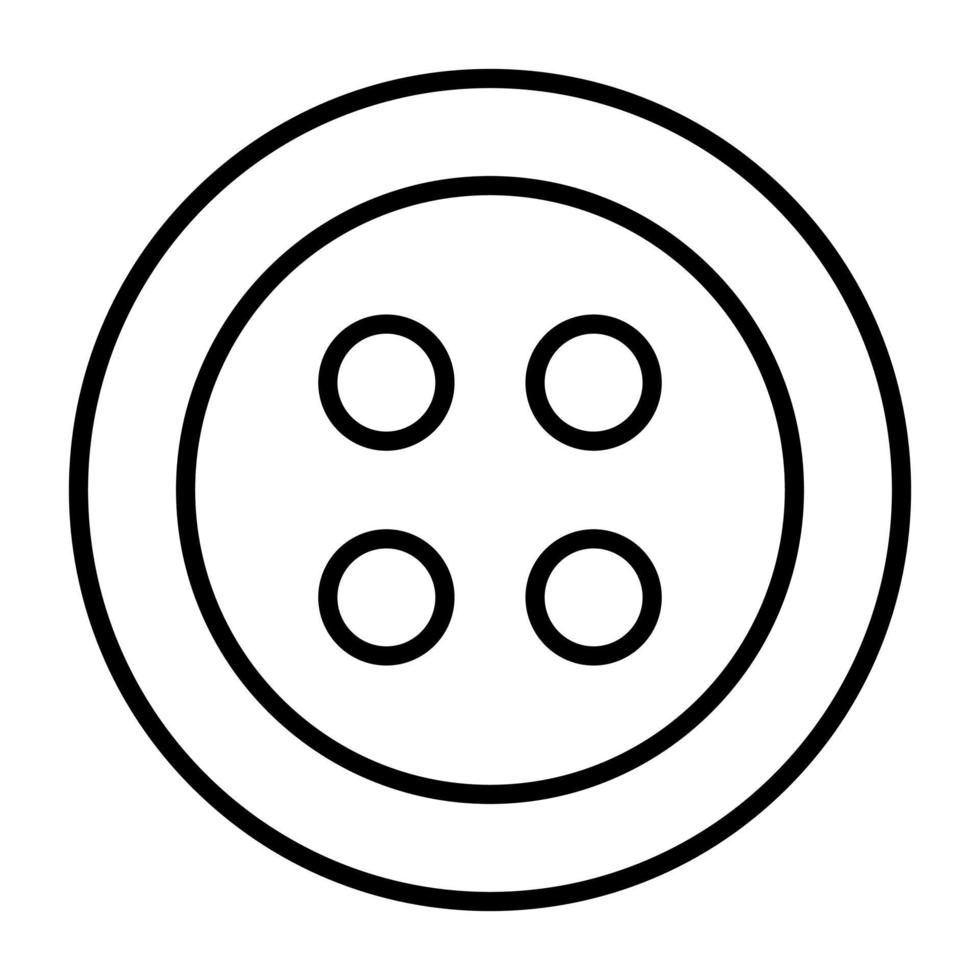 Clothing Button Line Icon vector
