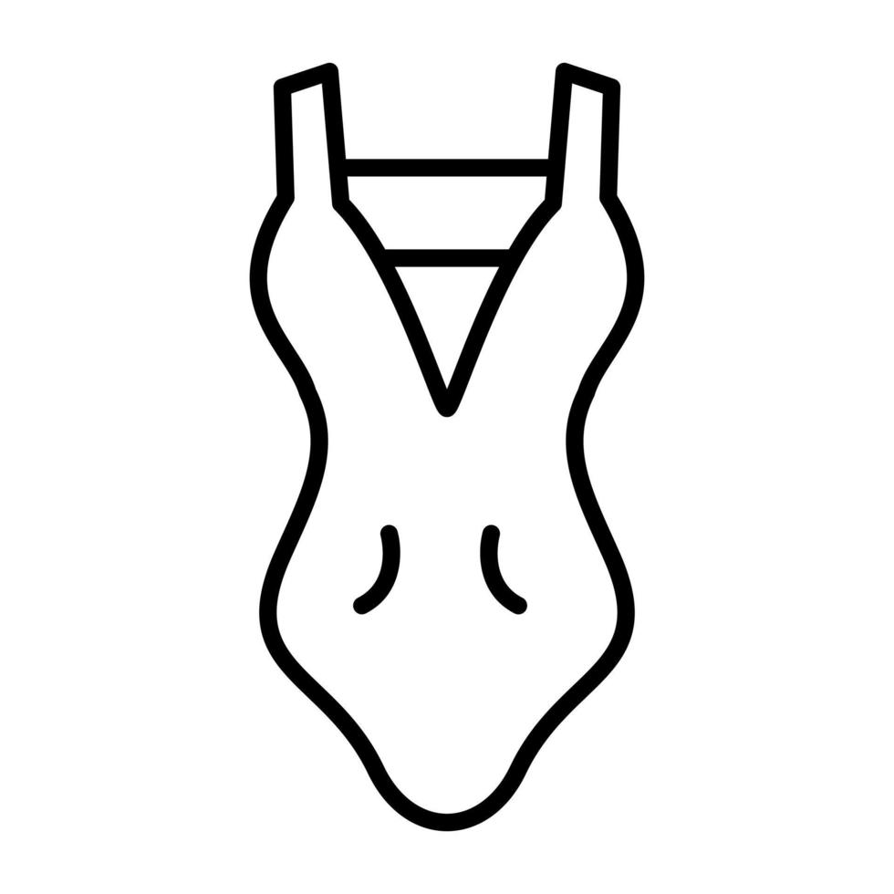 icono de línea de traje de baño de mujer vector