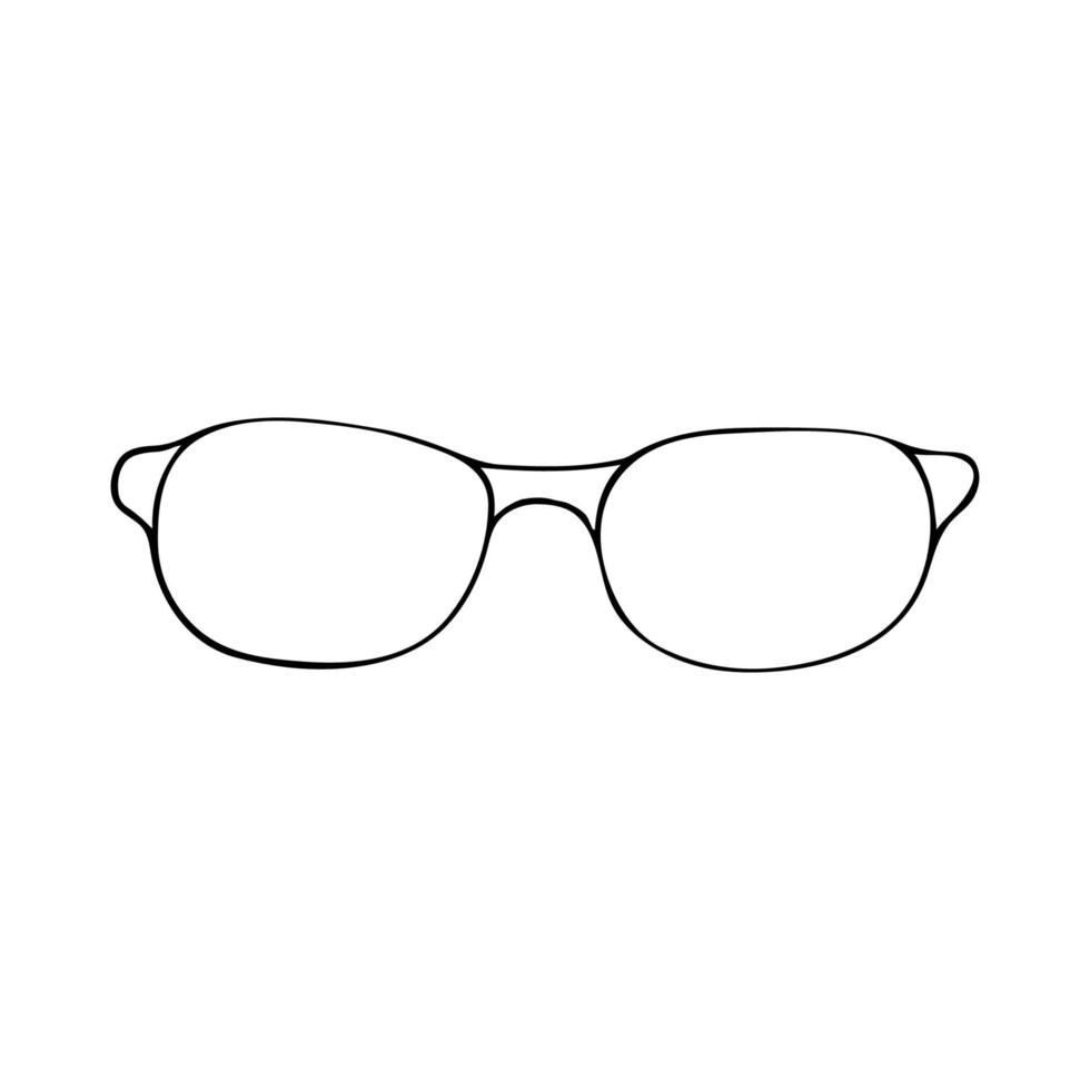 Black doodle sketch glasses illustration vector