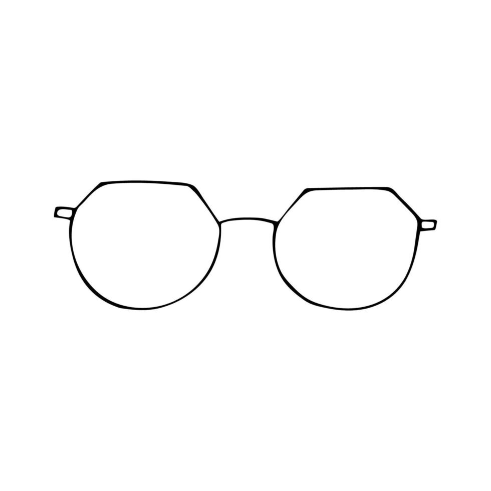ilustración de gafas de doodle negro vector